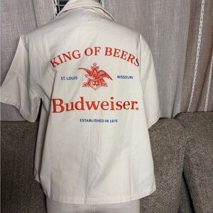Abercrombie & Fitch Cream Budweiser Casual Shirt